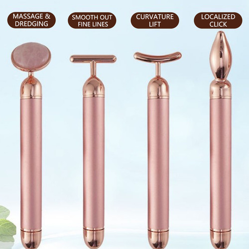 Rolo Elétrico Facial Dourado L 4 Em 1 Face Curved Shap 5381