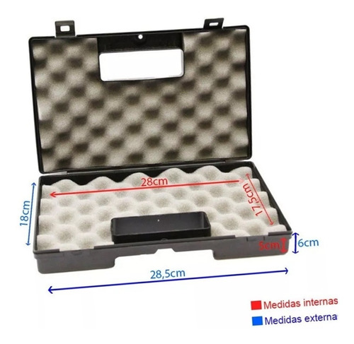 Case Maleta Para Pistola Revolver Até 28cm Rossi Acolchoada
