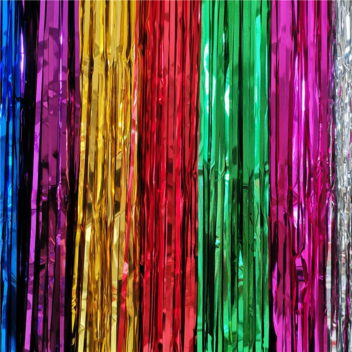 Cortina Metal Borla Colorida Decoración Carnaval 5 Colores