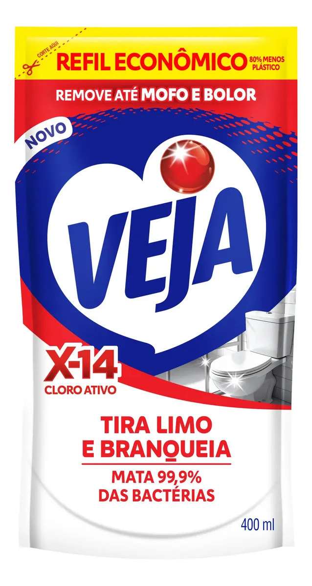 Limpador Tira Limo Veja X14 com Cloro Ativo 400ml Refil