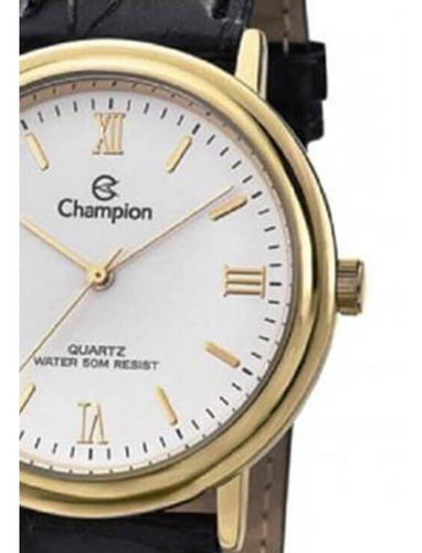Relogio Masculino Dourado Champion Pulseira Couro Original