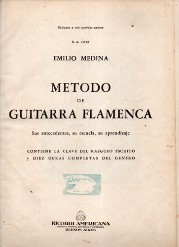Metodo De Guitarra Flamenca Emilio Medina 
