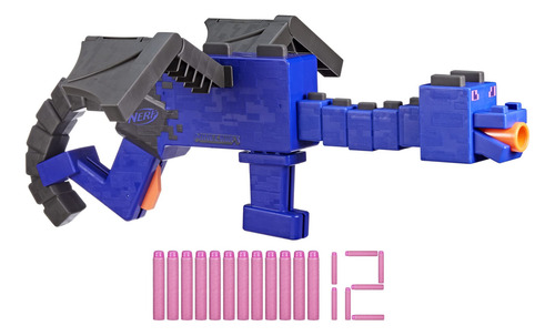 Blaster Nerf Minecraft Ender Dragon Con 12 Dardos De Espuma