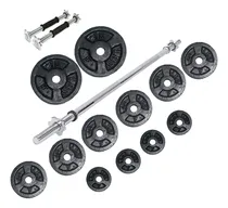 Comprar Set Pesas 80 Libras Discos+barras Mancuernas+barra De 1.20