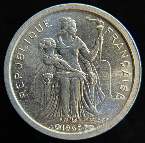 Polinesia Francesa, 50 Centimes, 1965. Sin Circular
