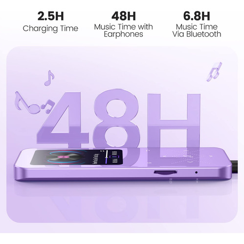 Reproductor Mp3 Agptek A09x 32 Gb Bluetooth 5.3 Portátil Color