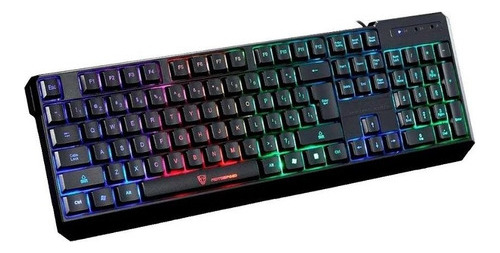 Teclado Gamer Motospeed K70 Preto Membrana Rainbow Usb