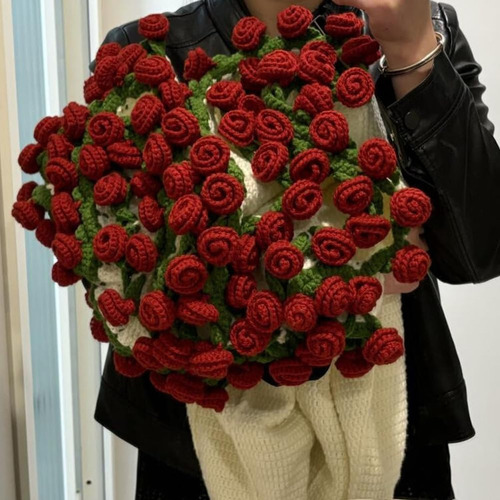 Para Diy O De Flores Hecho A Mano A Ganchillo, Manta Rosa