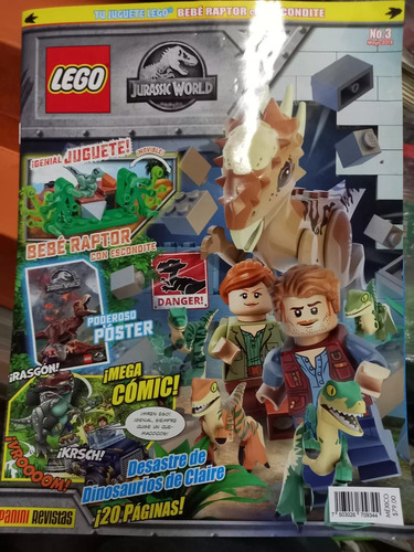 Revista Jurassic World Lego 3 - Incluye Figura + Poster 