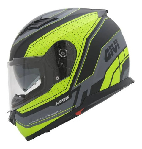 Capacete Esportivo Givi 50.5 Soul C/óculos Preto Amarelo Cor Preto Cinza Fosco Tamanho do capacete 57-58M