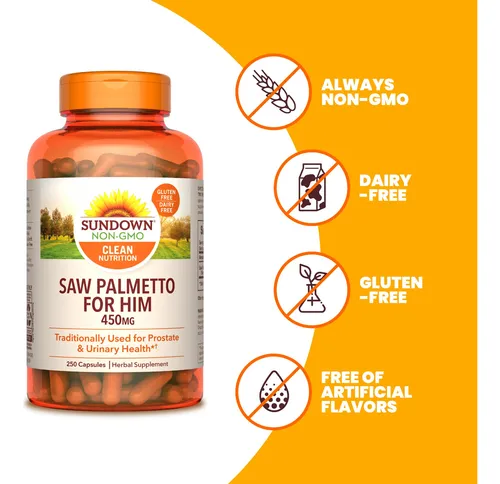 Suplemento Sundown Naturals Saw Palmetto 250 Cápsulas