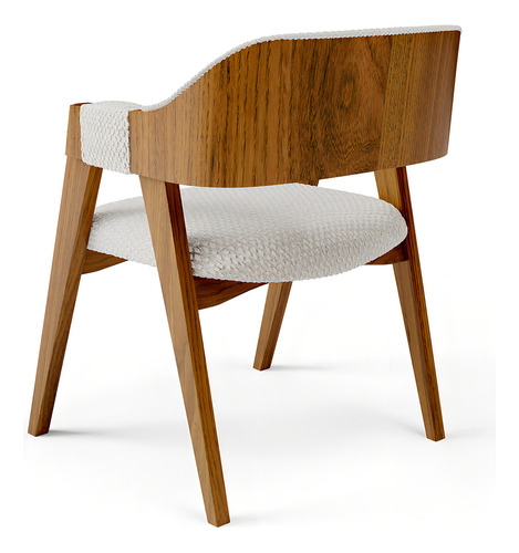 Cadeira Para Sala Jantar Living Estofada Suran Bouclê Cru