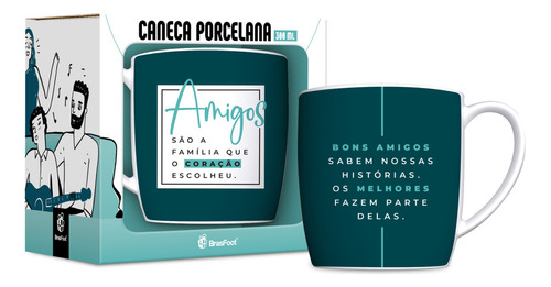 Caneca Amigos São A Familília Que O Coração Escolheu 330ml Cor Verde AMIGOS QUE O CORACAO ESCOLHEU