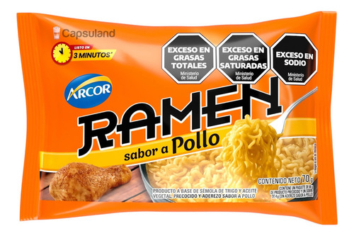 Fideos Instantaneos Ramen Sabor Pollo Arcor 3 Min 70g