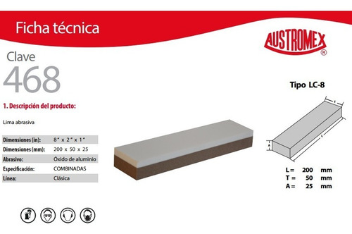 Piedra P/ Afilar Combinada Larga Duración Austromex Aus-468