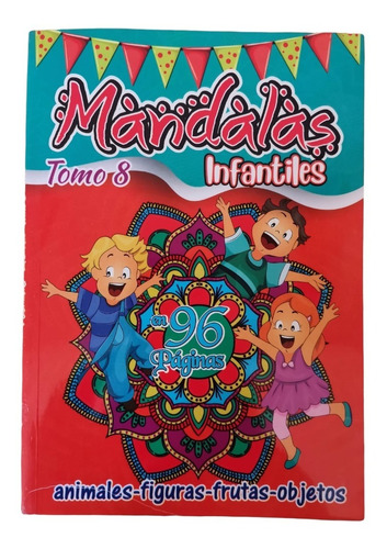 Libro Mandala Colorear Pintar 96 Paginas Animales Frutas Obj