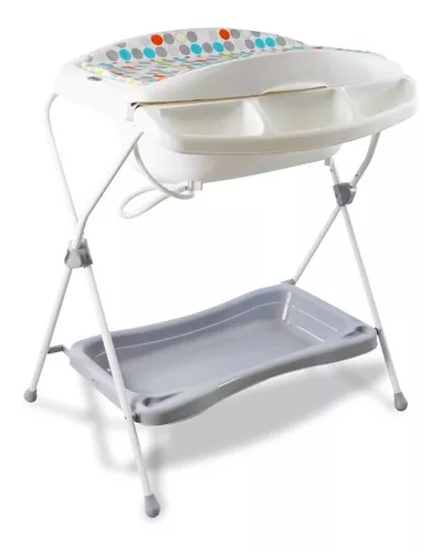 Bañera Prinsel Onda color Blanco para Bebé con Base de Charola Cambiador  Plegable