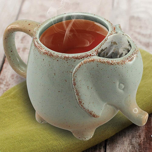 Taza De Té De Elefante De 15 Onzas, Verde