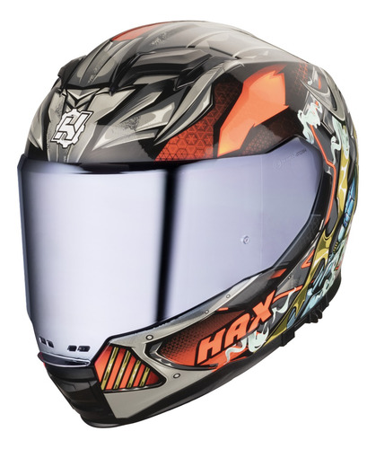 Hax. Casco Para Motociclista Dot + Ece 06. Force Darkness