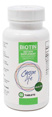 Suplemento De Biotina Aa De Carson Life   60 Tabletas   Para