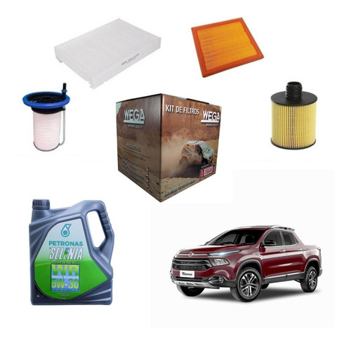 Kit De Filtros + Aceite Para Fiat Toro Diesel Multijet