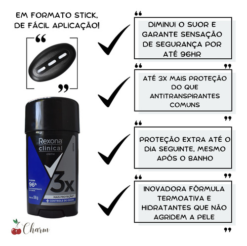 Kit Rexona Clinical Classic Creme Extra Dry Men Desodorante