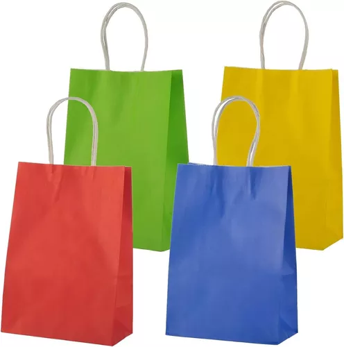 40 bolsas de papel kraft para recuerdos de fiesta, 10 colores