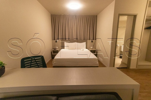 Imagem 9 de 15 de Centrak Park - Flat Totalmente Mobiliado E Com Serviços. - Sf513
