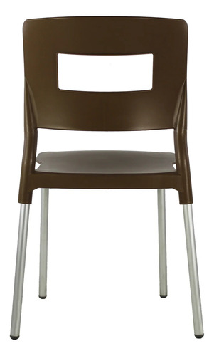 Silla De Comedor Valenia De Polipropileno Patas De Aluminio No Aplica Aluminio Tabaco