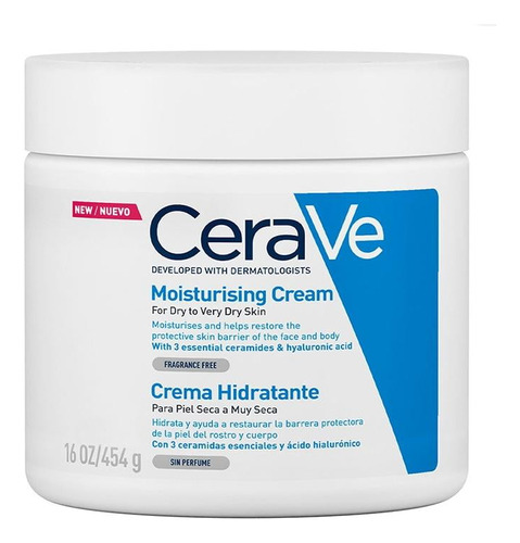 Cerave, Crema Hidratante Para Piel Seca A Muy Seca, 454 G