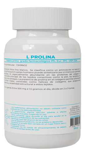 L Prolina Aminoácido 100gr - g a $314