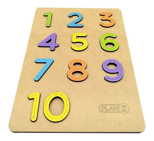 Juego De Encastre Numeros En Madera Didactico Rym