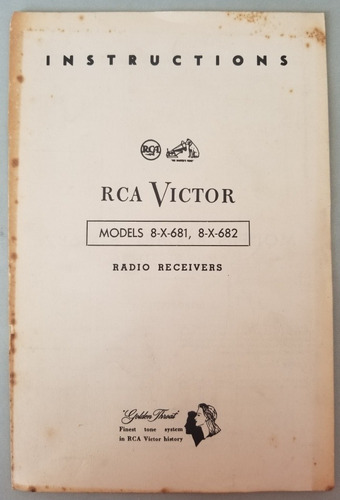 Rca Víctor Instrucciones Radio. 55173