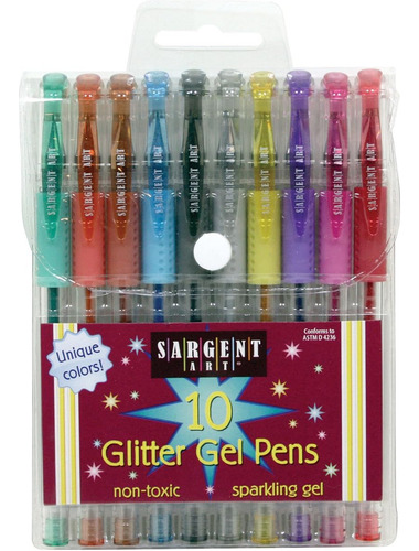 Sargent Art 10 Unidades Gel Con Purpurina Colores Surtidos,