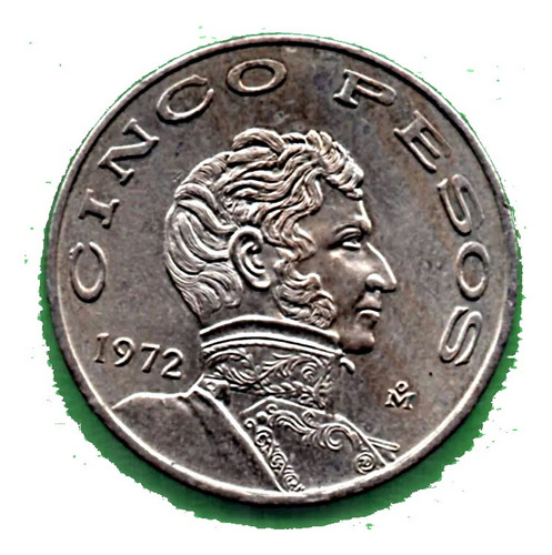 Moneda Cinco Pesos  Vicente Guerrero 1972    C11
