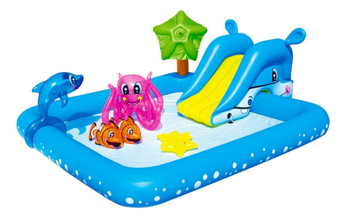 Piscina Infantil Inflable Interactiva Oceánica 308 Litros Be