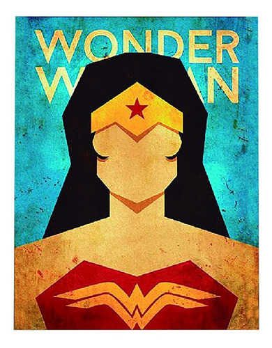 Cuadro En Vinilo Decorativo Retablo Vintage Wonder Woman