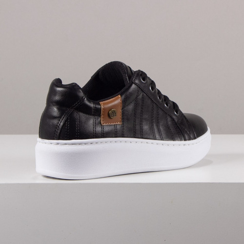 Imagen 3 de 6 de Zapatilla Citadina De Mujer Eco Cuero Urbana Cordones Amanda