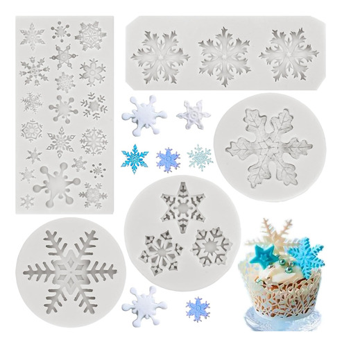 Moldes 3d De Copo De Nieve Para Fondant De Navidad