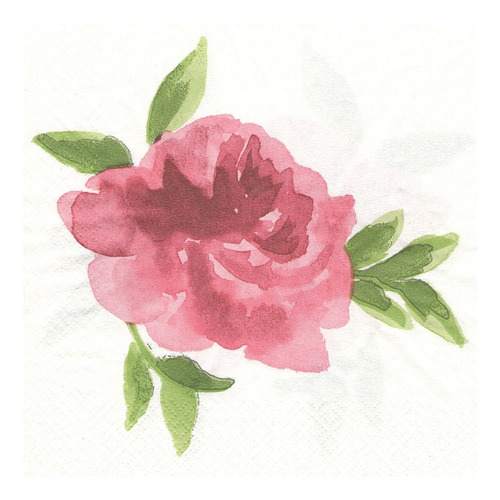 Imagen 2 de 5 de Servilletas Decoupage Set Rosa Y Borde De Rosas