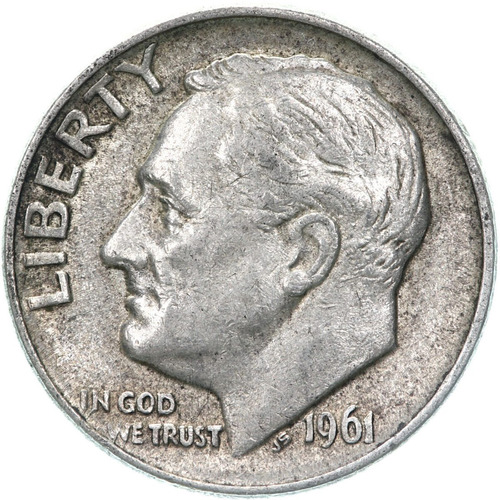 4) 1961 D Roosevelt Dime Plata 10 Centavos Xf Antigua Ley 90