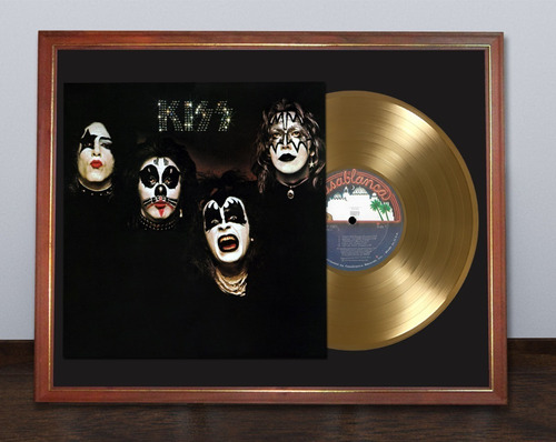 Kiss Kiss (1974) Tapa Lp Y Disco Oro En Cuadro Para Colgar