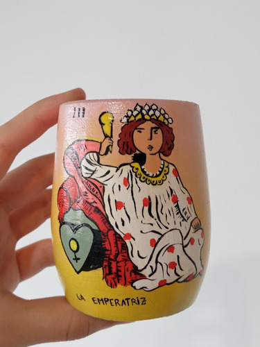 Mate Pintados Con Carta De Tarot - Algarrobo.