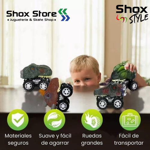 Combo X5 Autos Dinosaurio Friccion Juguete Infantil