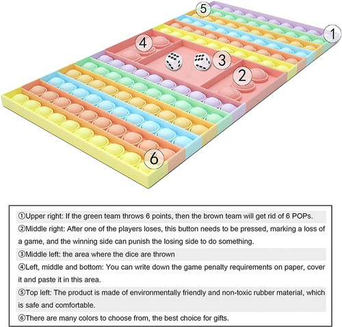 Toy Pop It Fidget Game Sensorial Antistress Ajedrez Macaron