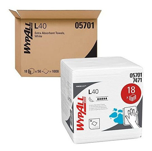Wypall Power Clean L40 Toallas Extra Absorbentes (05701), To