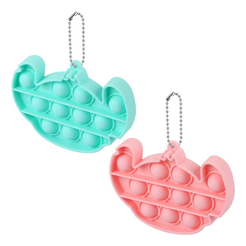 2 Pack Simple Fidget Toy Keychains, Mini Stitch Pop Fidget T