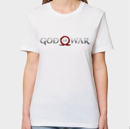 Remera Blanca Algodon - God Of War - Unisex