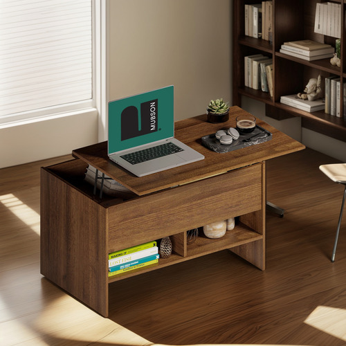 Mesa De Centro Con Repisa Plegable Mubson Para Sala Color Marrón