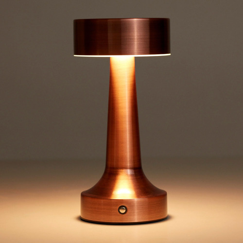 Lámpara De Mesa Led Inalámbrica Recargable 3 Niveles Bronce